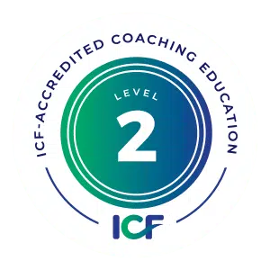 Rond vert et bleu Level 2 de ICF Coaching